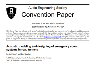 AES Paper Acoustic modeling and designing of emergency sound systems in road tunnels