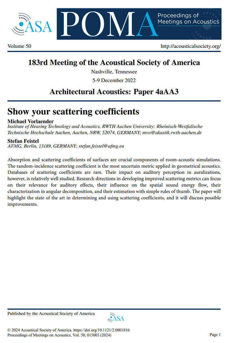 Show Your Scattering Coefficients (Paper) Acoustics