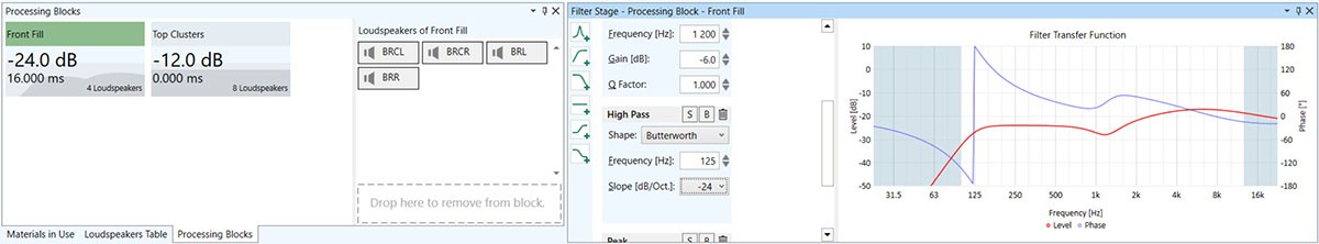 AFMG EASE 5 Processing Blocks and Loudspeakers Filter Stage