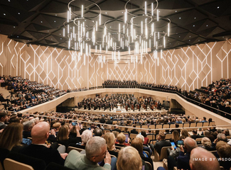 Acoustic design of Lithuanian State Symphony Orchestra Hall. View from Balcony.