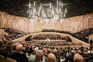 Acoustic design of Lithuanian State Symphony Orchestra Hall. View from Balcony.